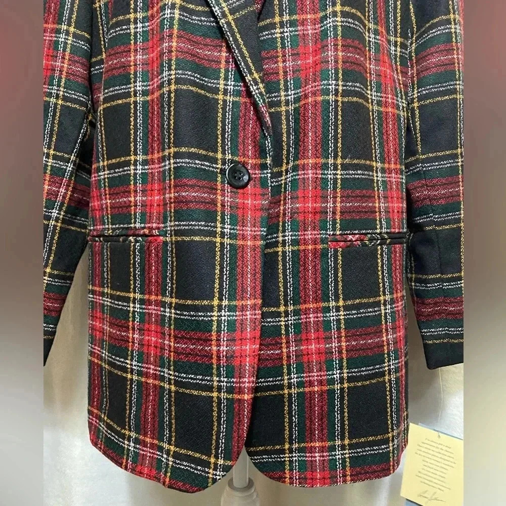 Sellecca Vintage Plaid Blazer With Velvet Collar Women’s Size 14 NWT - Picture 5 of 12